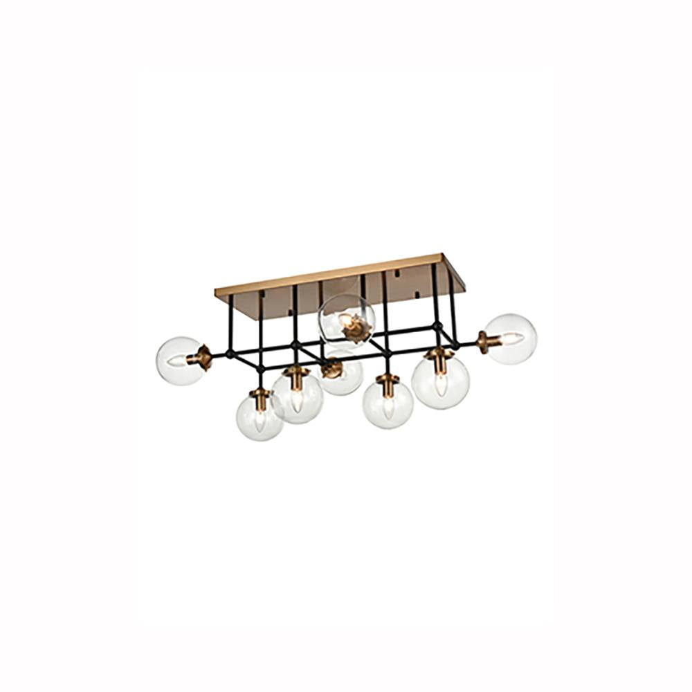 8-1142LF 8 Light Flush Light Black and Gold