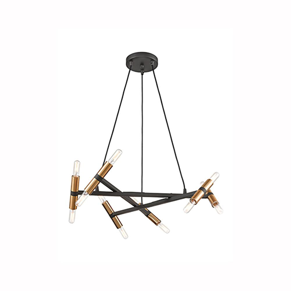 21-8142LF 12 Light Suspended Light Black and Gold