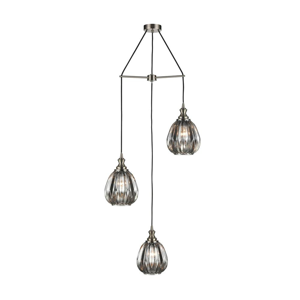 153/3-1242LF 3 Light Suspended Light Satin Nickel