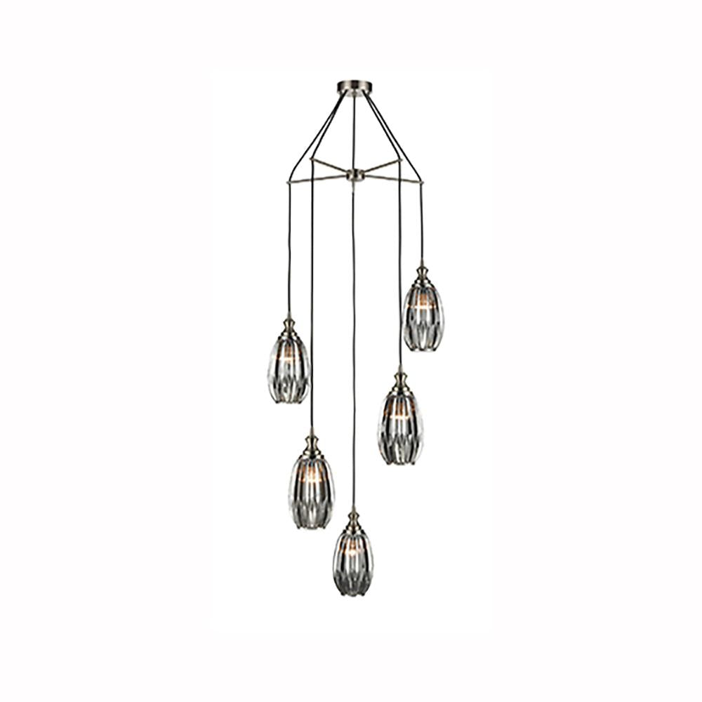 053/5-1242LF 5 Light Suspended Light Satin Nickel