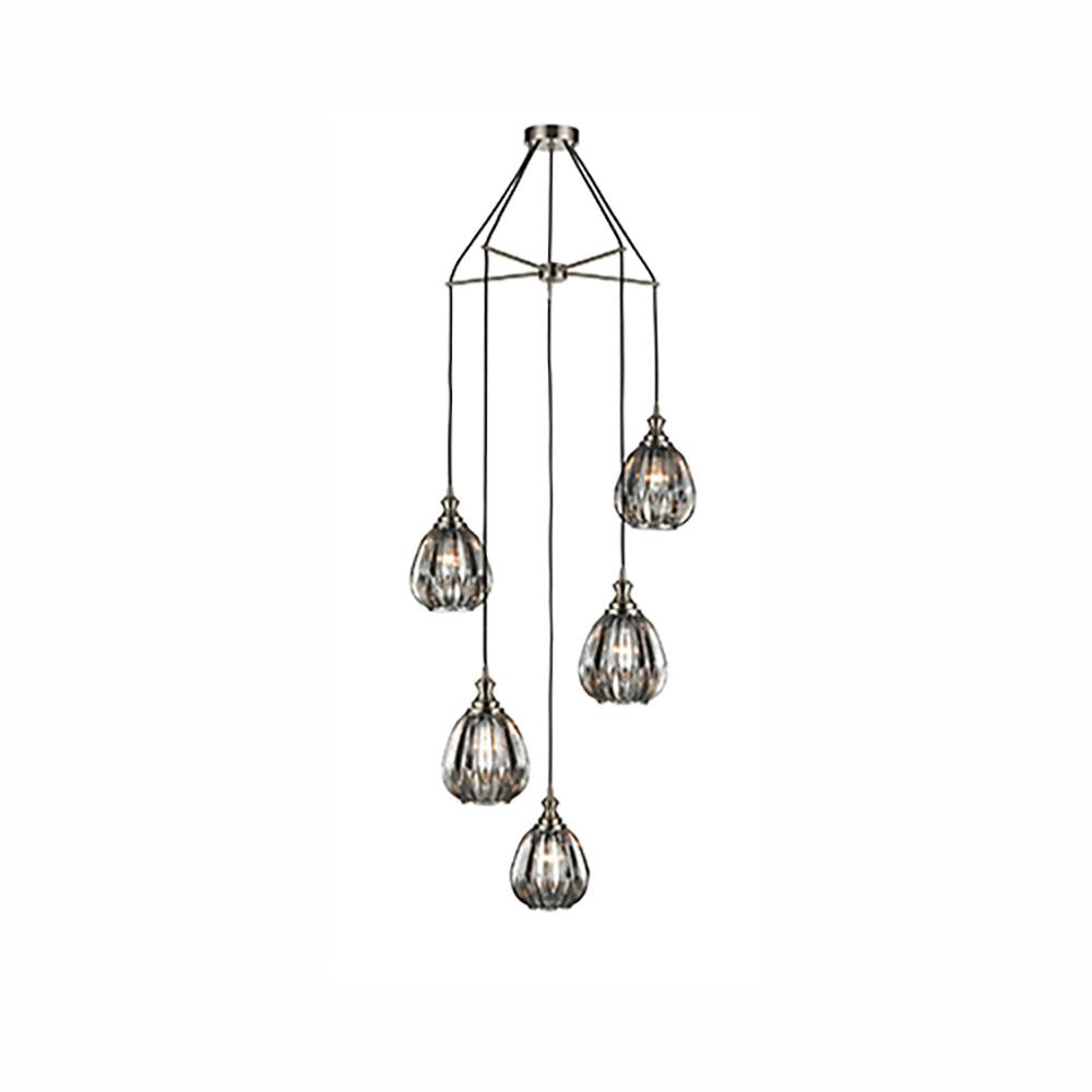153/5-1242LF 5 Light Suspended Light Satin Nickel