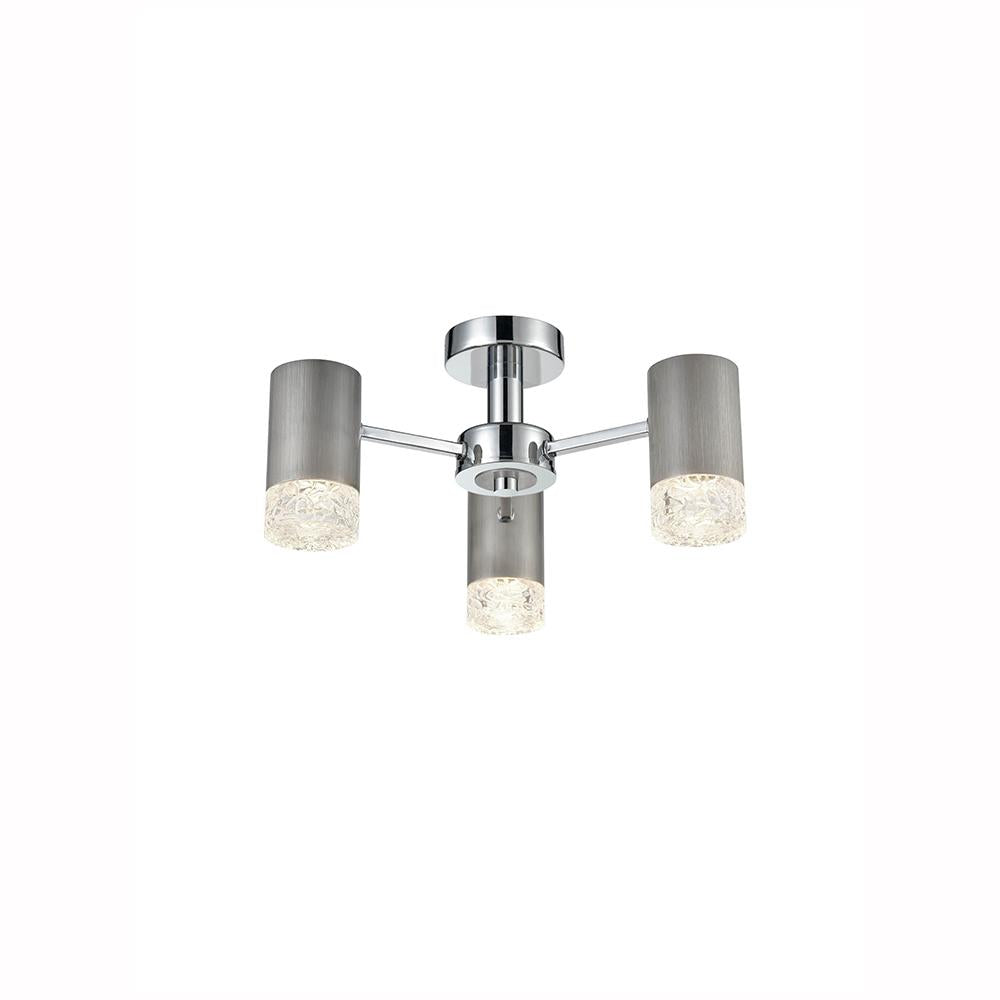 3-2242LF 3 Light Semi Flush Light Satin Nickel
