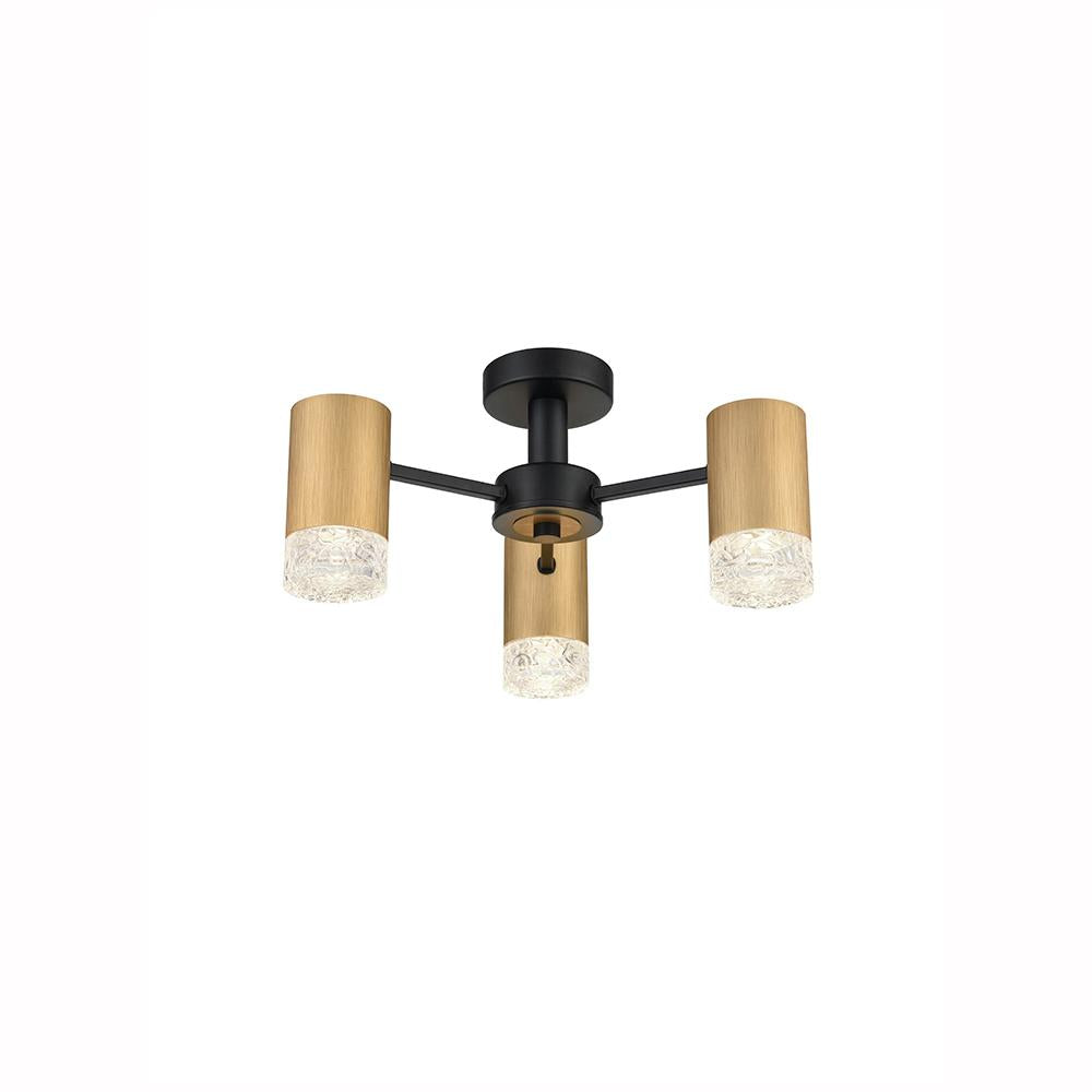 3-3242LF 3 Light Semi Flush Light Gold