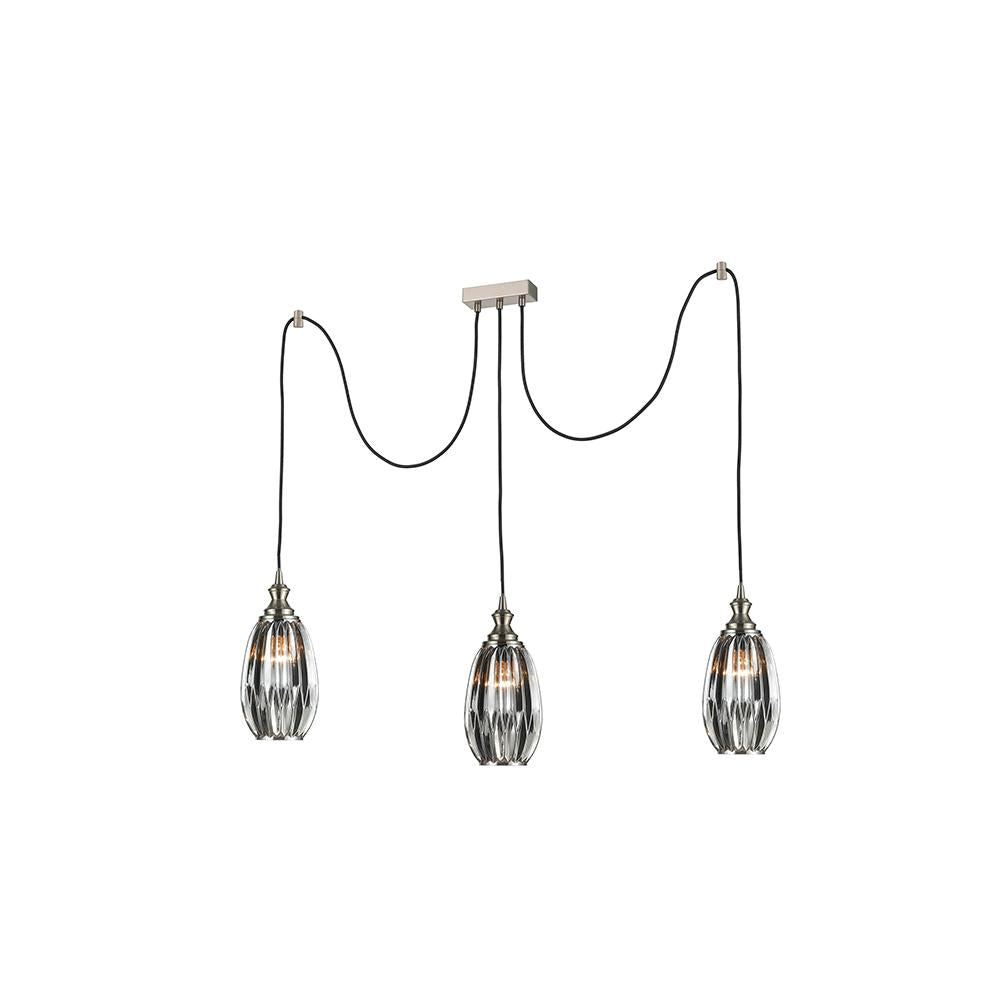053/3-7242LF 3 Light Suspended Light Satin Nickel