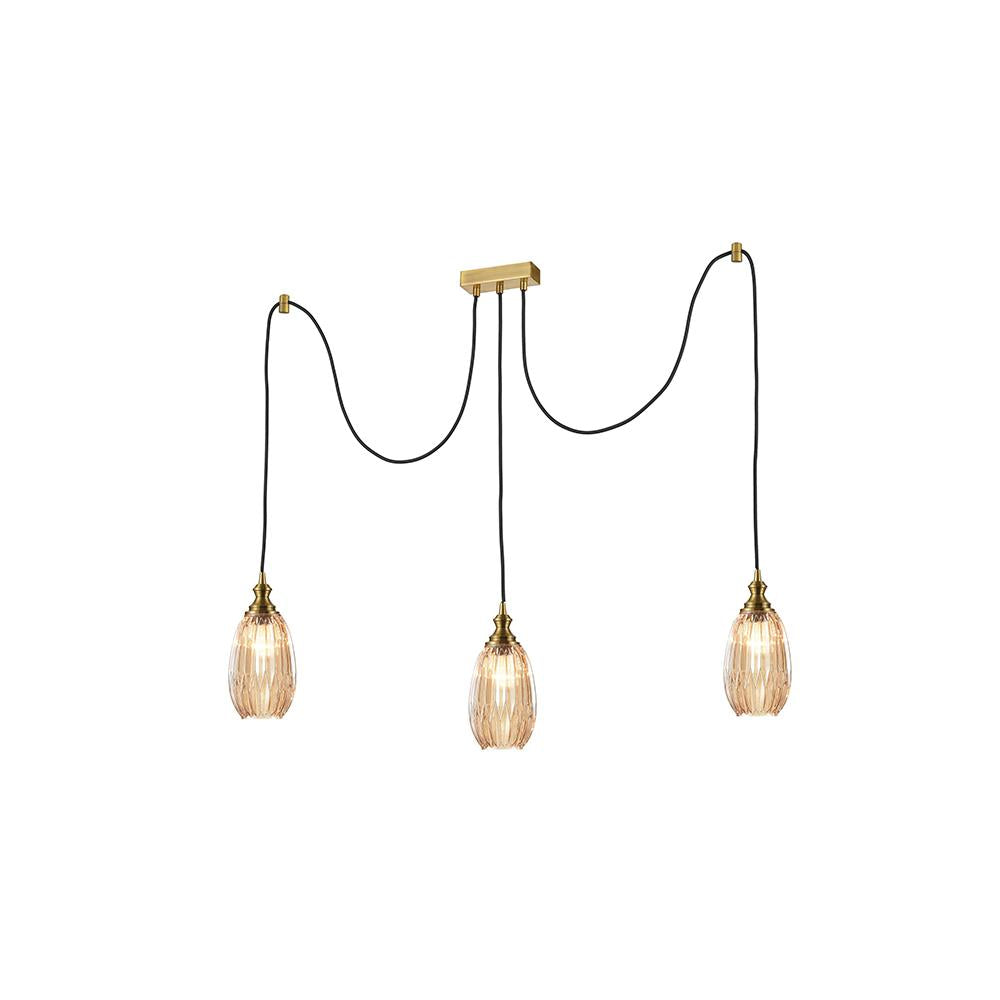 253/3-8242LF 3 Light Suspended Light Bronze