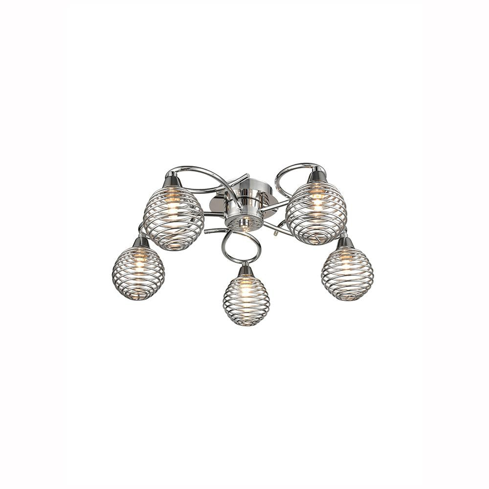 5-3342LF 5 Light Semi Flush Ceiling Light Chrome