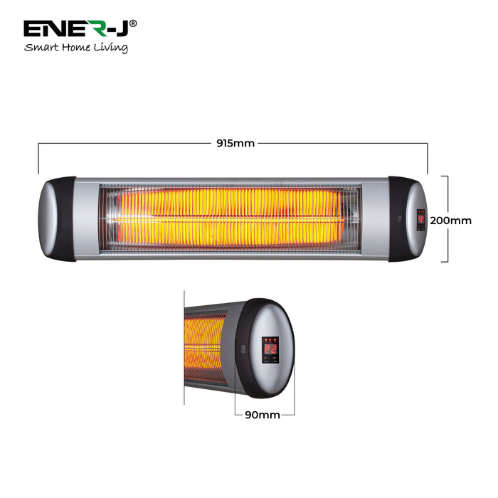 Ener J Wall mounted Patio Heater with Quartz Tube 3000W