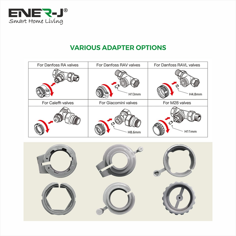 Ener J Smart Thermostatic Radiator Valve, No Hub Needed, APP & Voice Control