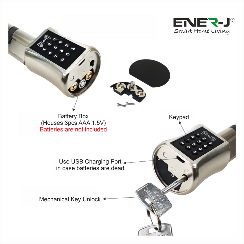 Ener-J Smart Lock Cylinder for Doors 35-70mm