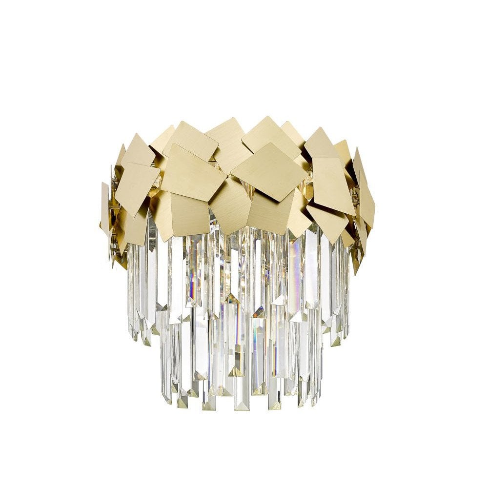GFS409291FC Crystal Flush Light - Matt Gold