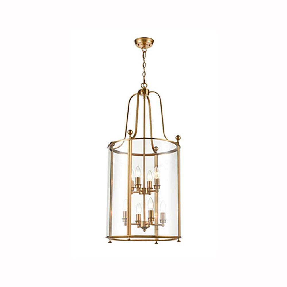 8-0207AL 8 Light Indoor Lantern Antique Gold
