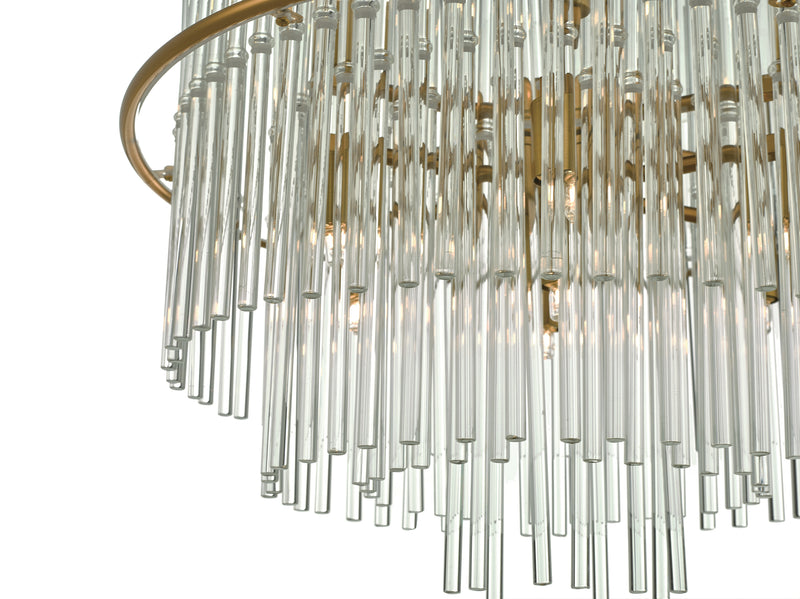 LUK1735 13 Light Suspended Light Brushed Antique Gold