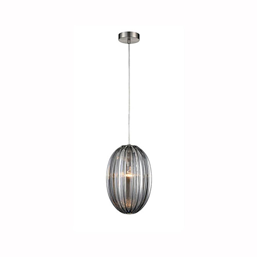 522HCP Oval Single Pendant Smoked Glass
