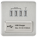 Knightsbridge SFQUADBC 1G Quad USB Charger Outlet Brushed Chrome MLA - SND Electrical Ltd