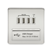 Knightsbridge SFQUADPC 1G Quad USB Charger Outlet Polished Chrome MLA - SND Electrical Ltd