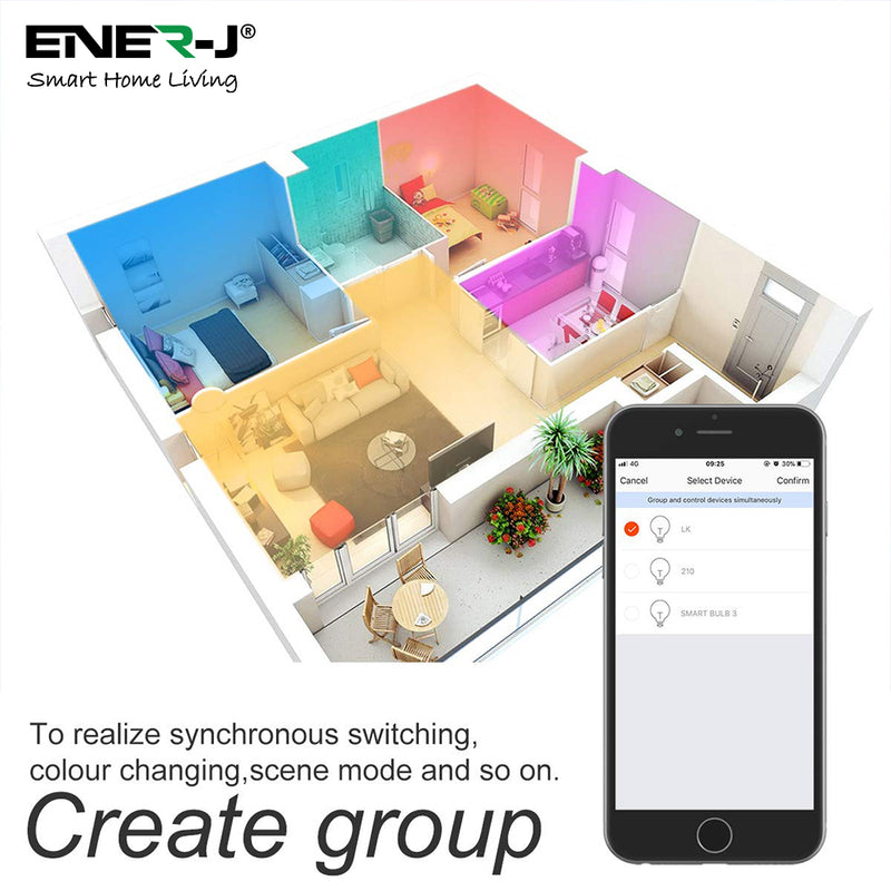 Ener-J Smart WiFi Colour Changing LED Bulb 9W BC/B22