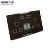 Ener-J Smart 13A Double Socket with Dual USB - Black