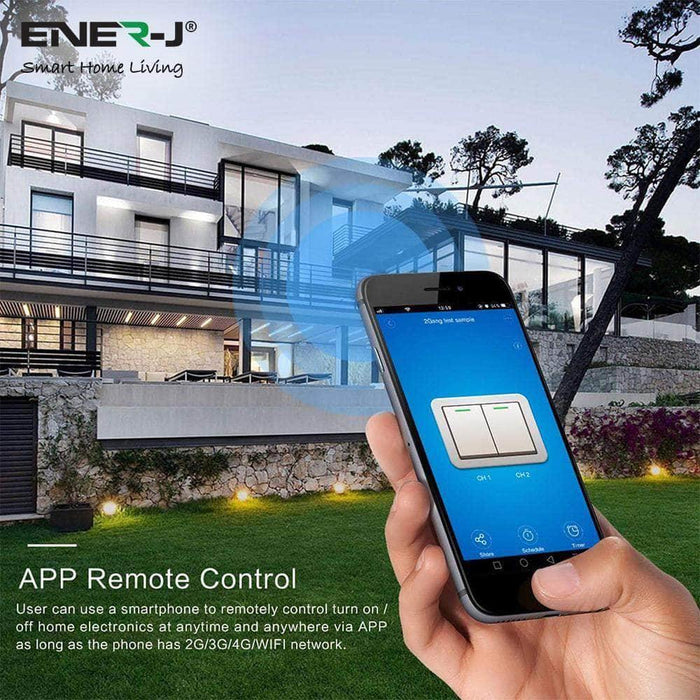 Ener-J Smart 13A Double Socket with Dual USB - Black