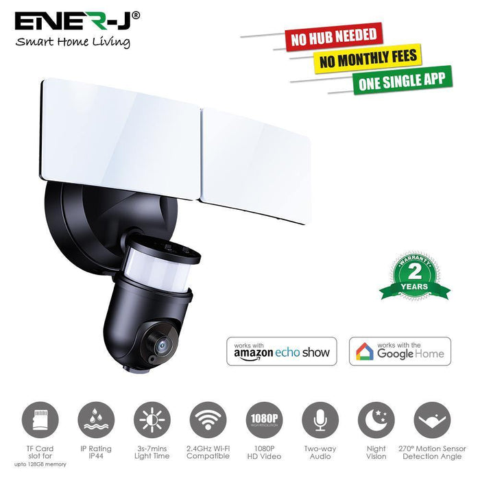 ENER-J Smart 1080p LED Floodlight Camera - Black SHA5294