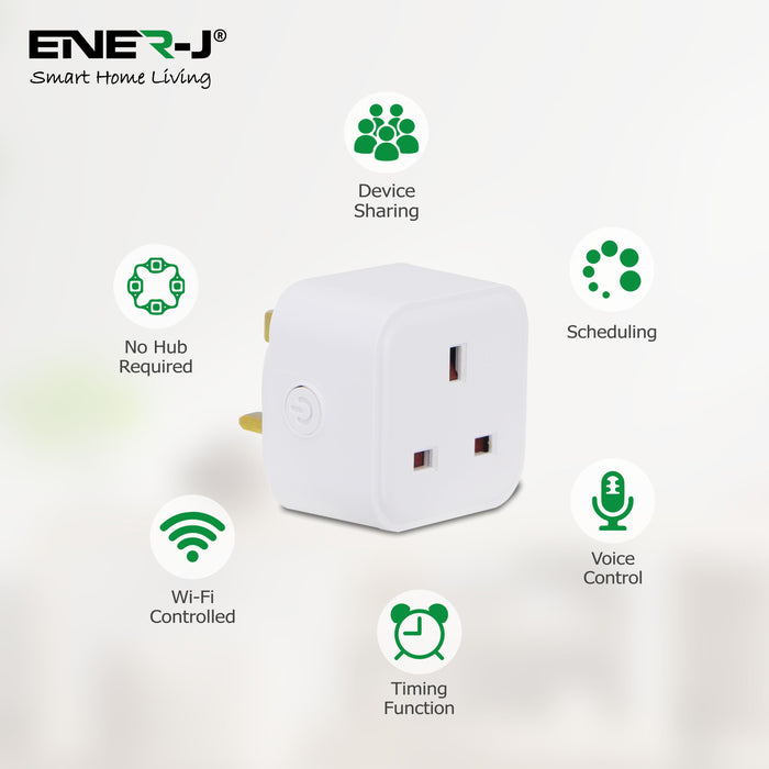 Ener J WiFi Smart Mini plug square UK BS Plug (3 pack) SHA5324-3(MYS1002)