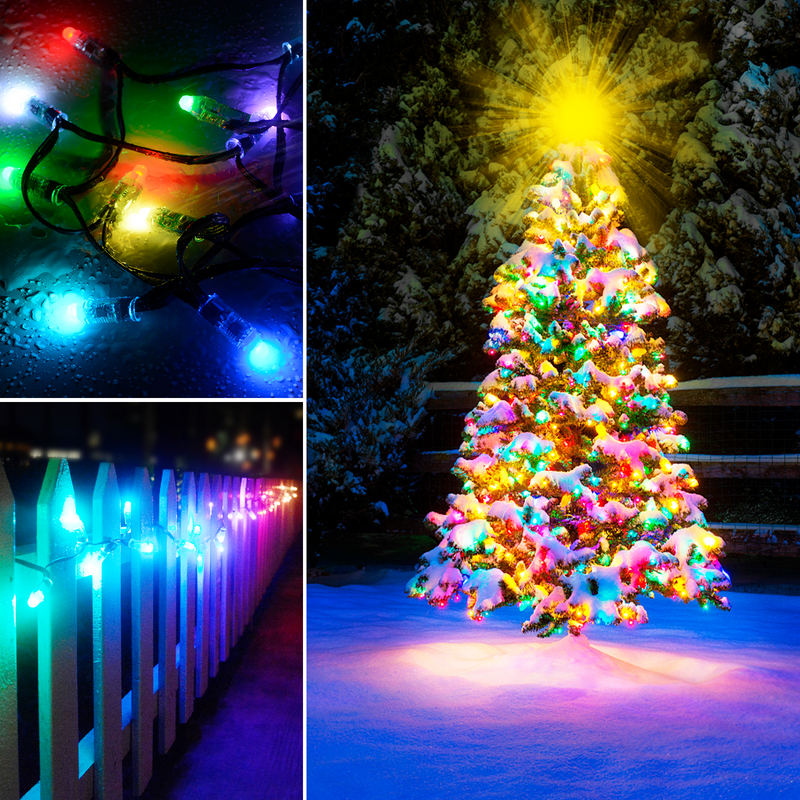 Ener-J RGB Fairy Lights 5 Meter Cable, 50 LED'S, WiFi+BLE+IR with Remote Control, UK 3 Pin & USB Port