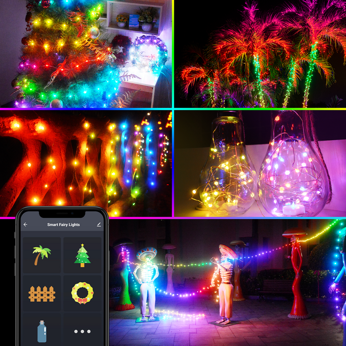 Ener J RGB Fairy Lights 5 Meter Cable, 50 LED'S, WiFi+BLE+IR with Remote Control, UK 3 Pin & USB Port