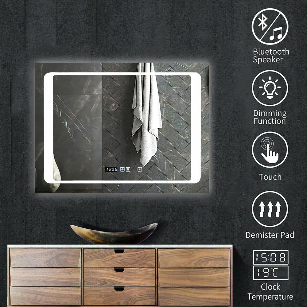 Ener-J LED Mirror 800mm x 600mm with Bluetooth Speaker, CCT Changing & Touch Sensor