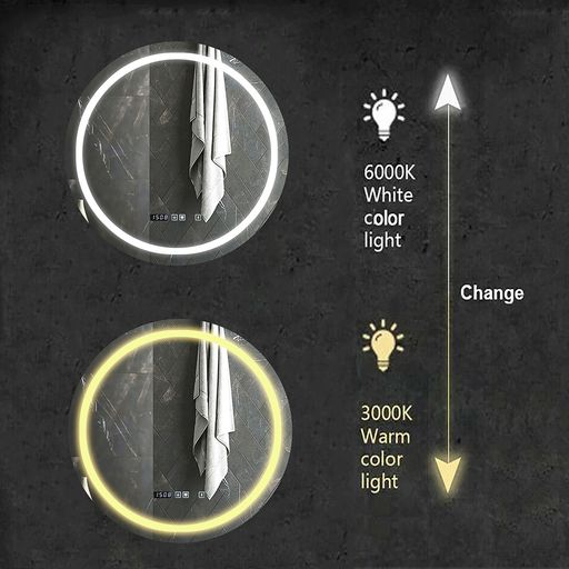 Ener-J Round LED Mirror with Bluetooth Speaker, CCT Changing & Touch Sensor
