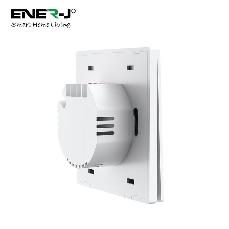 Ener-J 2 Gang Smart Push Button Mechanical Light Switch, (No Neutral Needed)