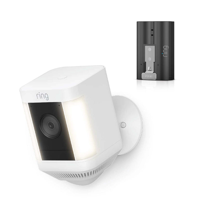 Ring Spotlight Cam Plus Battery White & Extra Quick Release Battery *BUNDLE*