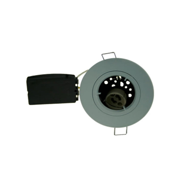 Fire Rated Downlight SUN115SC GU10 Fixed - Brushed Chrome Die-Cast - SND Electrical Ltd