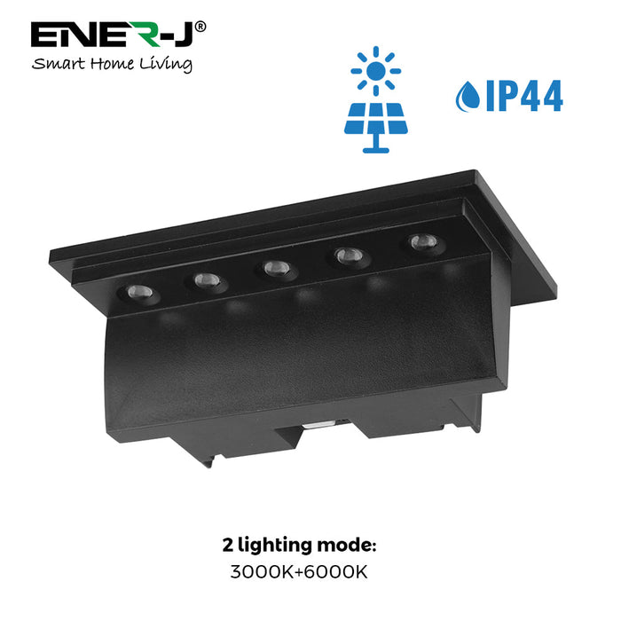 Ener J Smart Solar Powered LED Deck/Fence Light 2 Colour 3000K & 6000K - 2 Piece