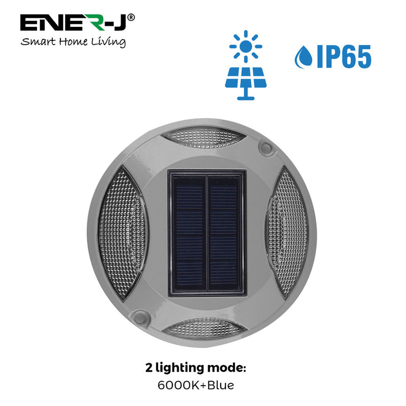 Ener-J Smart Solar Powered LED Floor Lights 6000K + Blue- 2 Piece