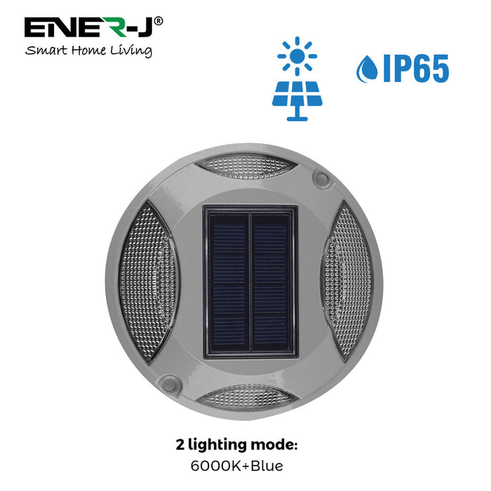 Ener J Smart Solar Powered LED Floor Lights 6000K + Blue- 2 Piece