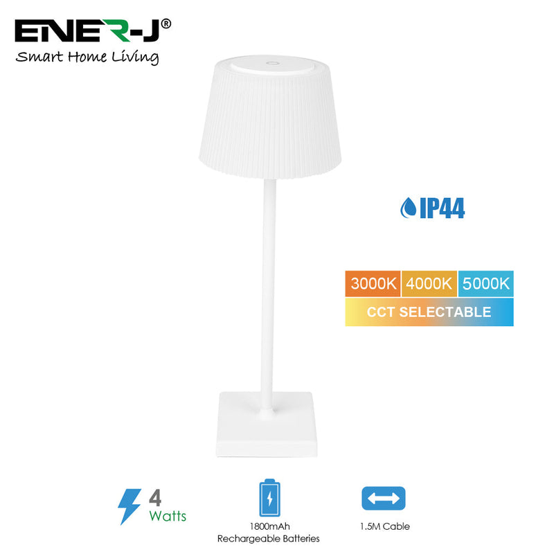 Ener-J 4W Wireless LED Table Lamp CCT & Dimming, IP44