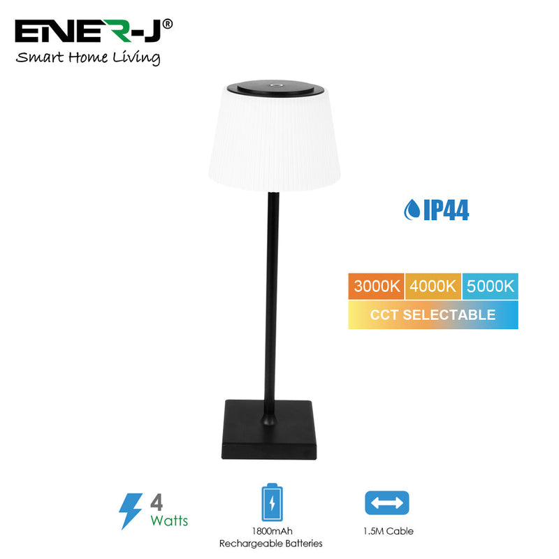 Ener-J 4W Wireless LED Table Lamp CCT & Dimming, IP44
