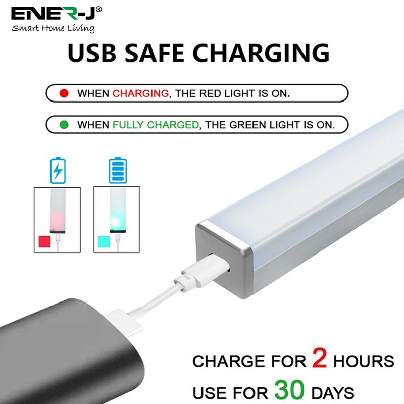 Ener-J Rechargeable Sensor Cabinet Lights, Infrared + Light Sensor, 2W, 10 LEDs, (Pack of 2)