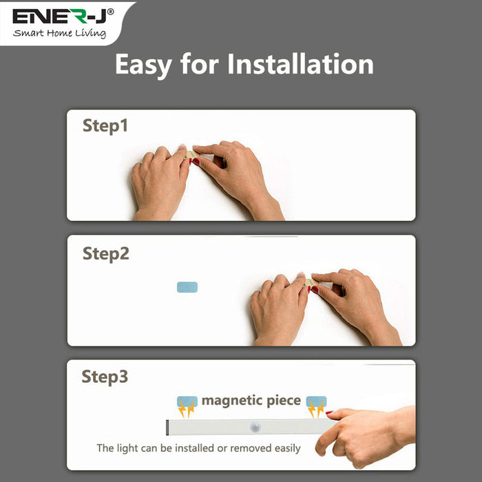 Ener-J Rechargeable Sensor Cabinet Lights, Infrared + Light Sensor, 2W, 10 LEDs, (Pack of 2)