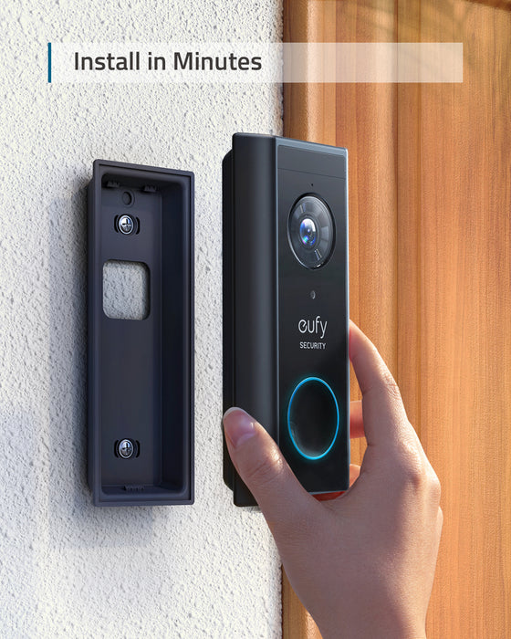 Eufy Video Doorbell 2K (Battery-Powered) Add-on & Add on Doorbell Chime for HomeBase *Bundle*