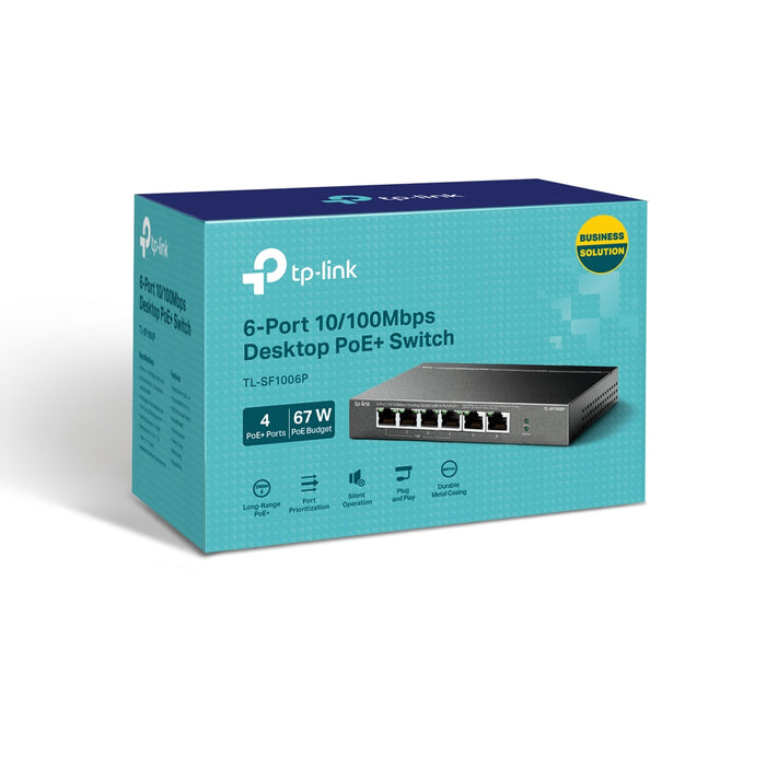 TP-Link 6 Port Desktop  PoE+ Switch - 10/100 MBPS