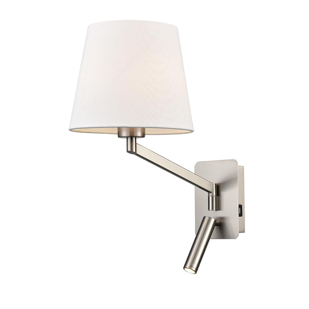 4711/221BW Swing Arm Wall Light LED with USB
