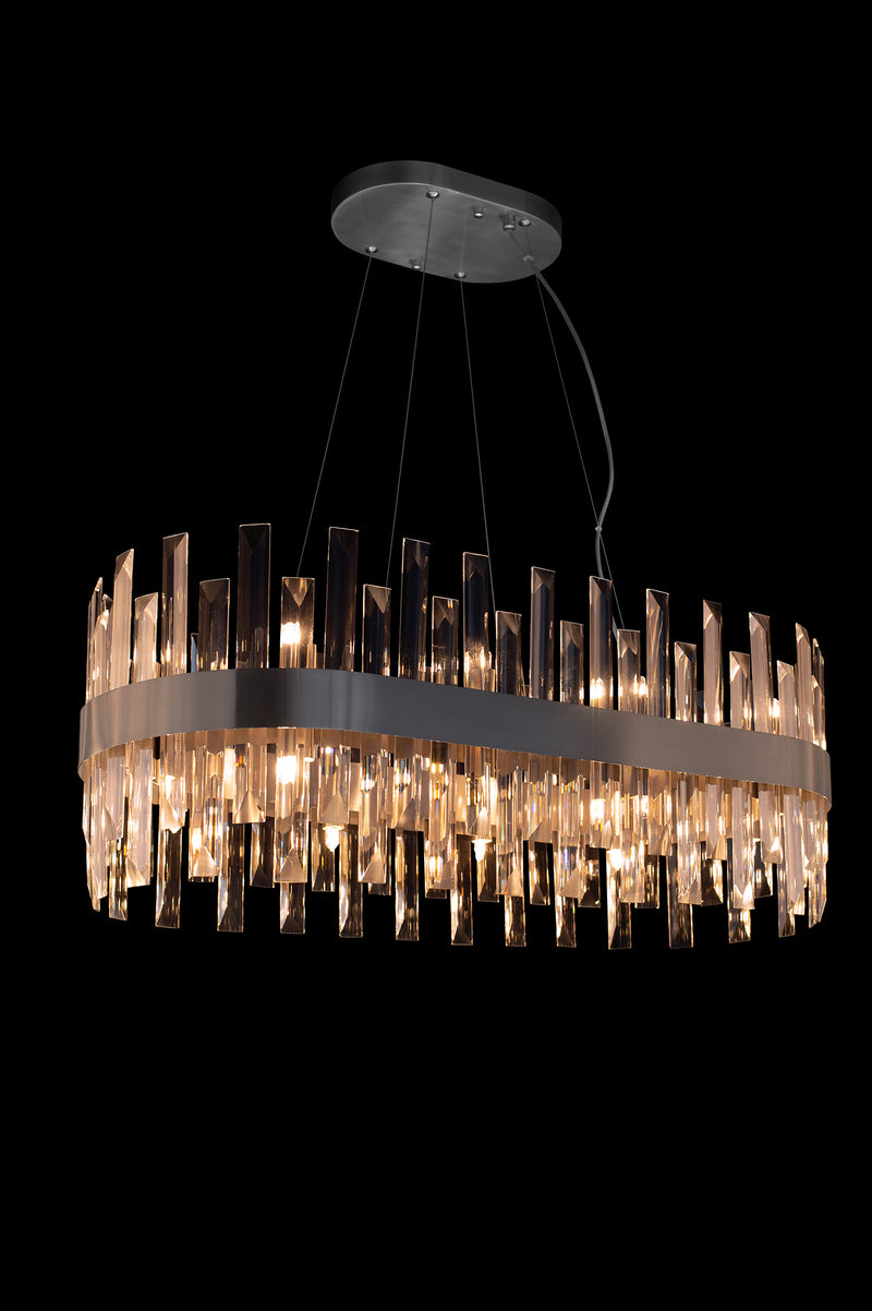 Band Oval 80cm Pendant In Matt Silver