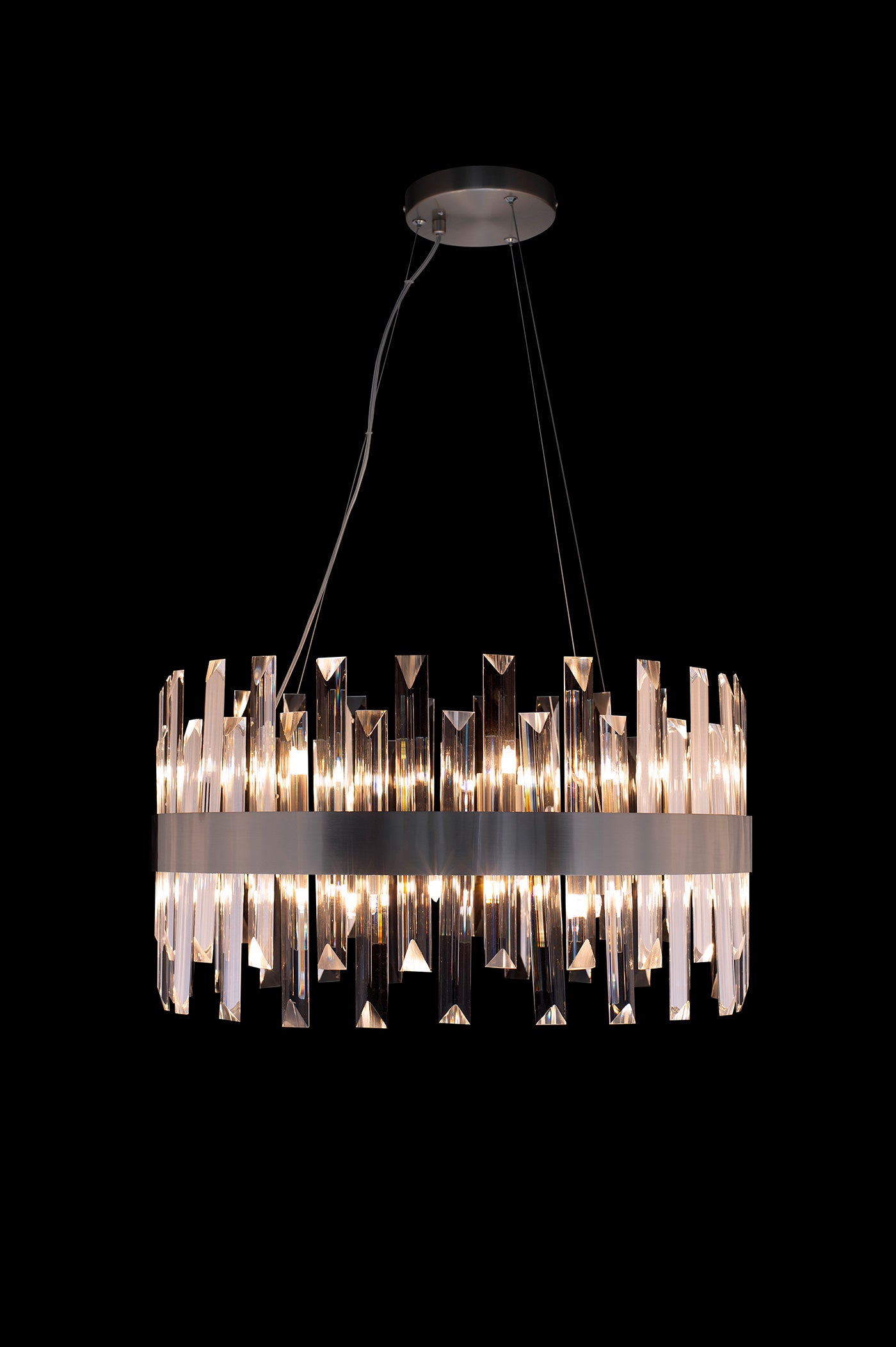 Band 55cm Pendant In Matt Silver