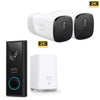 Eufy Video Doorbell 2K (Battery-Powered) with HomeBase 2 and Pack of 2 - EufyCam 2 Pro Add On Cam *BUNDLE*