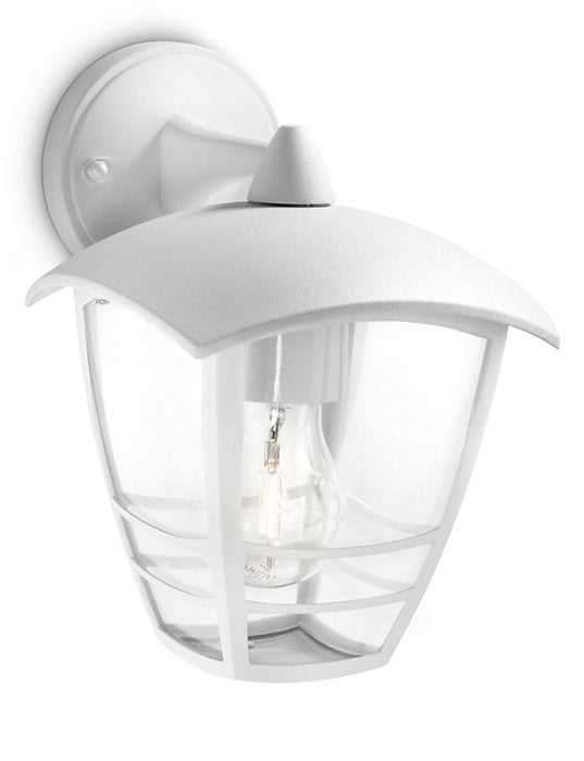 Philips Creek 1x60W 230V Down Outdoor Wall Lantern White