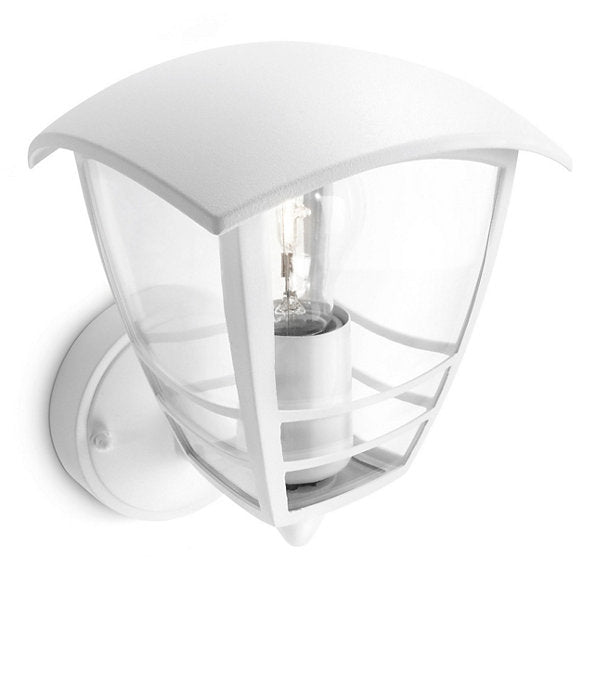 Philips Creek 1x60W 230V Up Outdoor Wall Lantern White