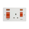 Crabtree 45A Double Pole Slim Cooker Control Unit With Neon Printed 'Cooker'