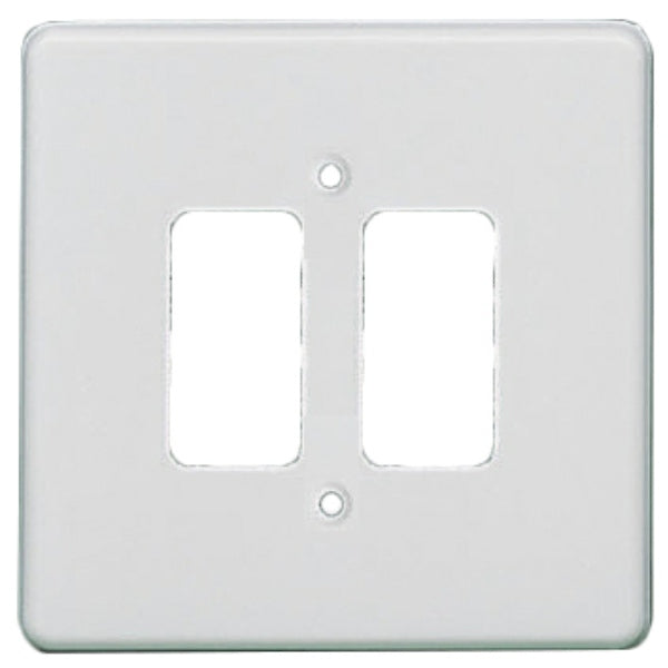 Crabtree 2 Gang Flush Moulded Grid Cover Plate