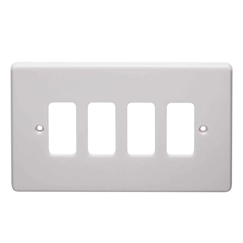 Crabtree 4 Gang Flush Moulded Grid Cover Plate