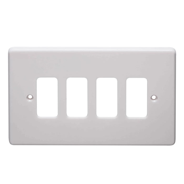 Crabtree 4 Gang Flush Moulded Grid Cover Plate